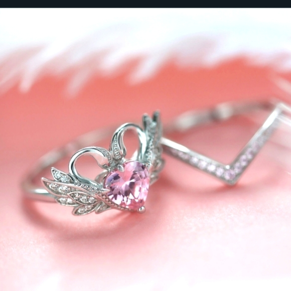 (3)Luxury Diamond engagement ring set 💍💕 2 swans side by side - Picture 3 of 8